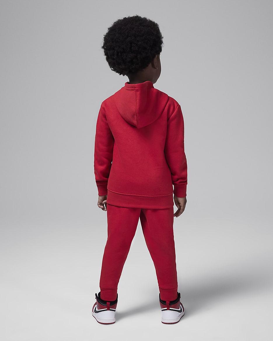 Jordan MJ Brooklyn Fleece Toddler 2-Piece Pullover Hoodie Set - Gym Red