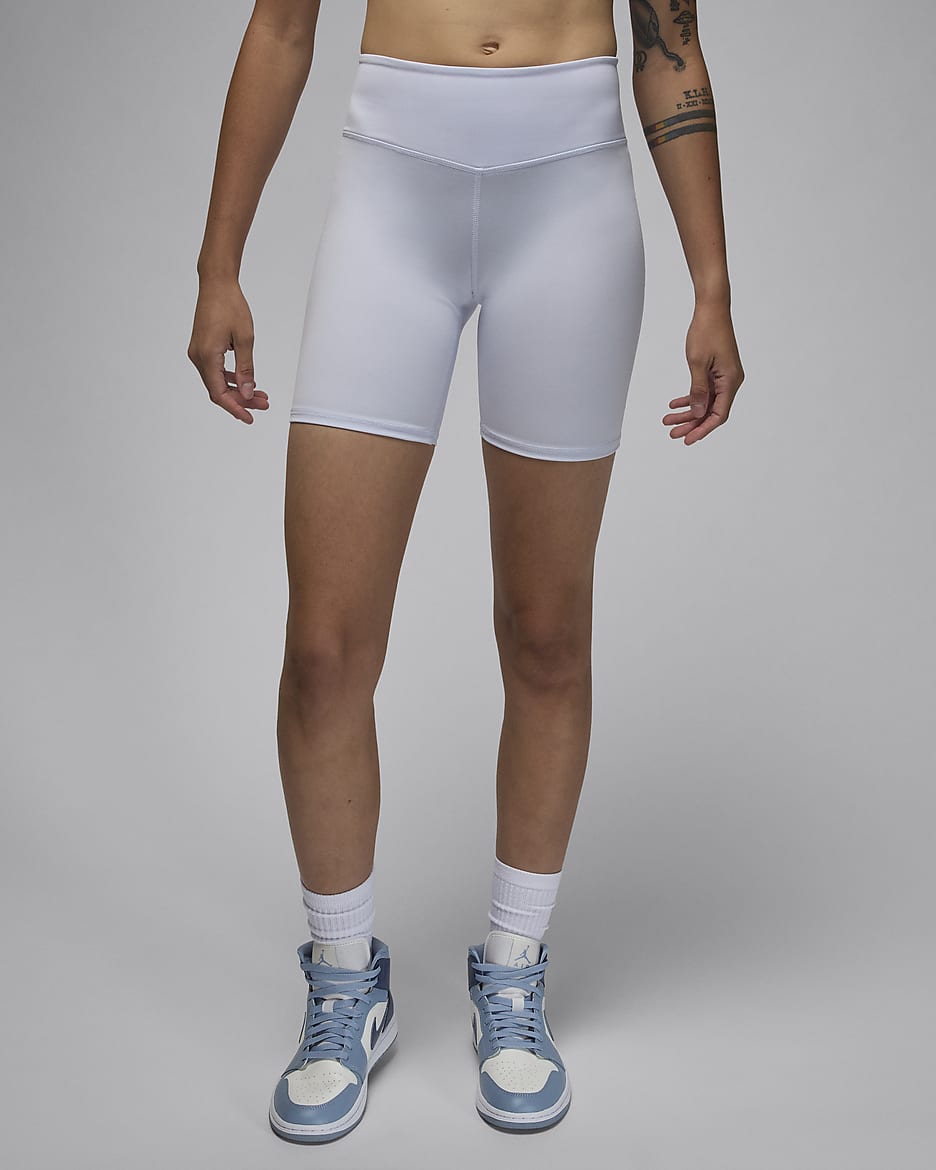 Shorts de ciclismo de tiro alto de 18 cm para mujer Jordan Sport - Gris fútbol/Blanco