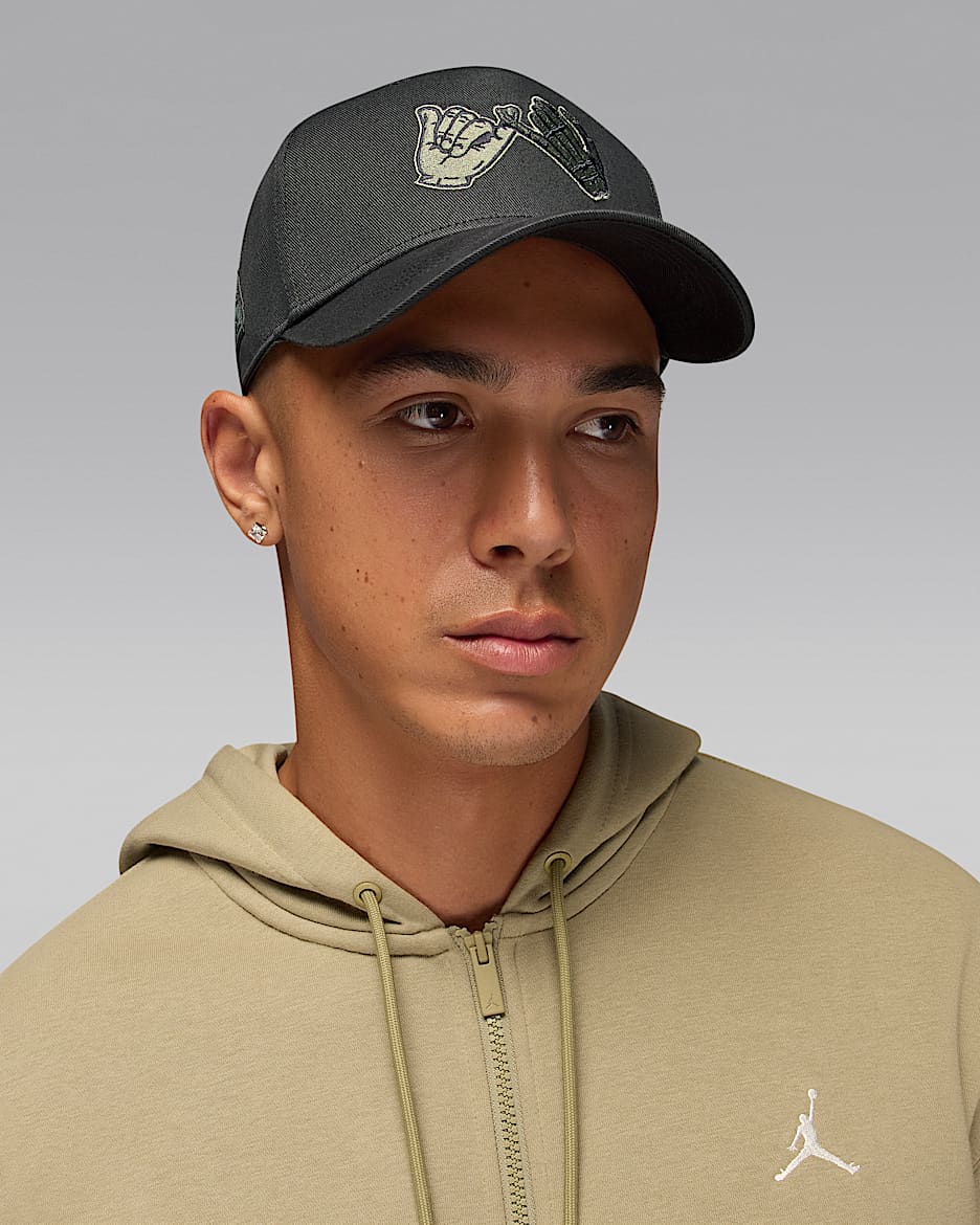 Gorra con estructura Jordan Rise - Gris humo oscuro/Horizonte jade