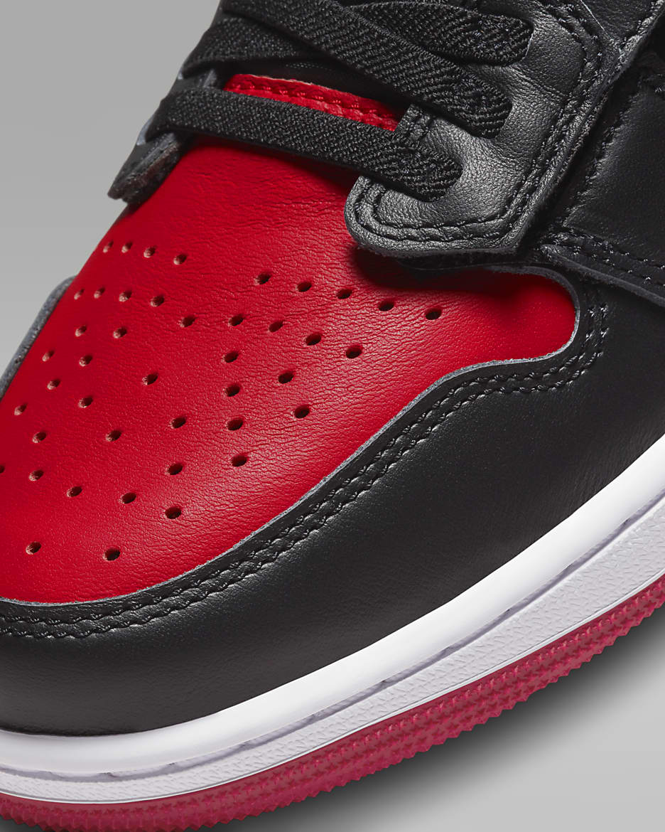 Air Jordan 1 Low FlyEase Men's Easy On/Off Shoes - Black/White/Gym Red