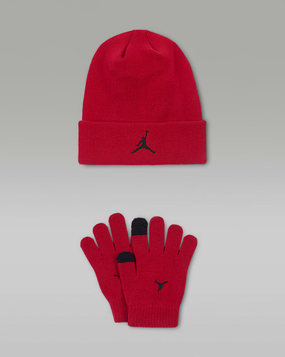 Jordan Essentials Big Kids' 2-Piece Beanie Set - Gym Red