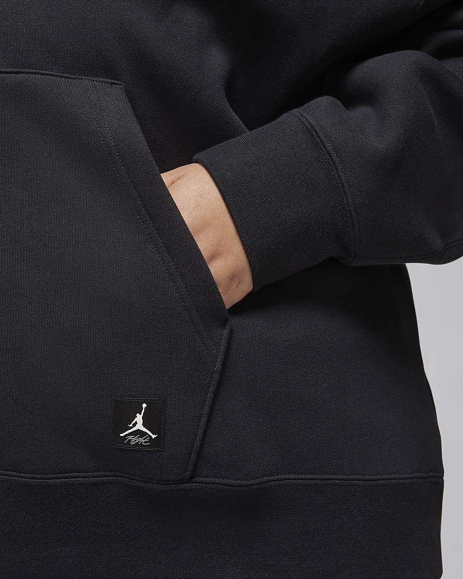 Jordan Flight Fleece Sudadera con capucha (Talla grande) - Mujer - Negro