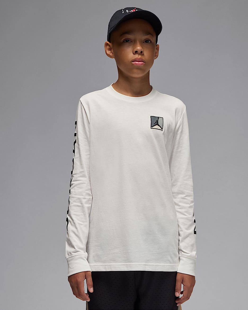 Jordan Essentials Big Kids' Baseline Long Sleeve T-Shirt - Sail