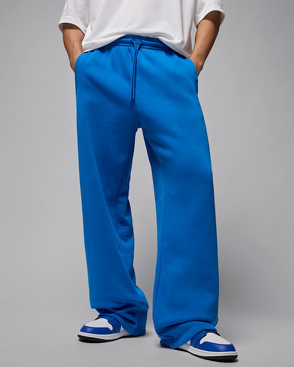 Jordan Brooklyn Fleece Men's Oversized Open-Hem Trousers - Sport Blue/White