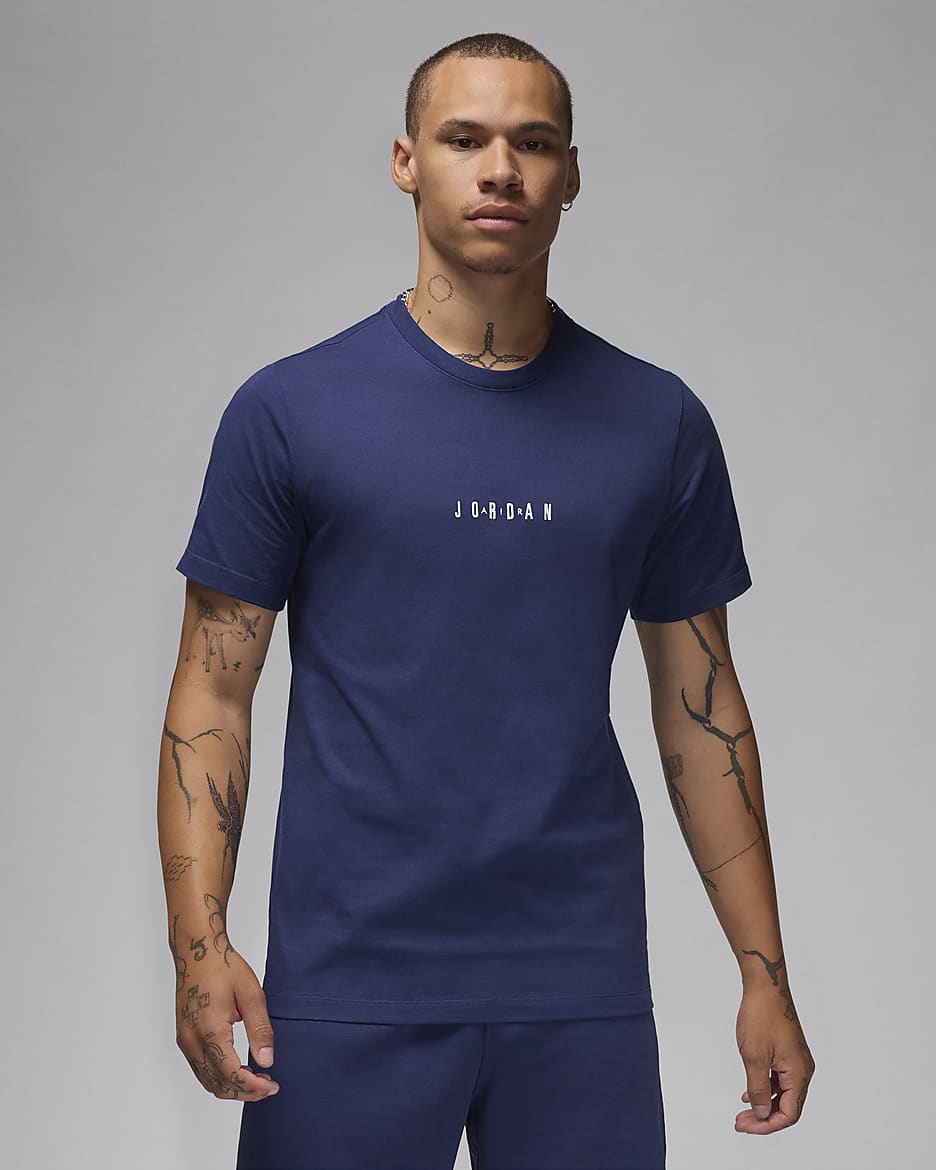 Jordan Air Men's T-Shirt - Midnight Navy/Sail/Sail