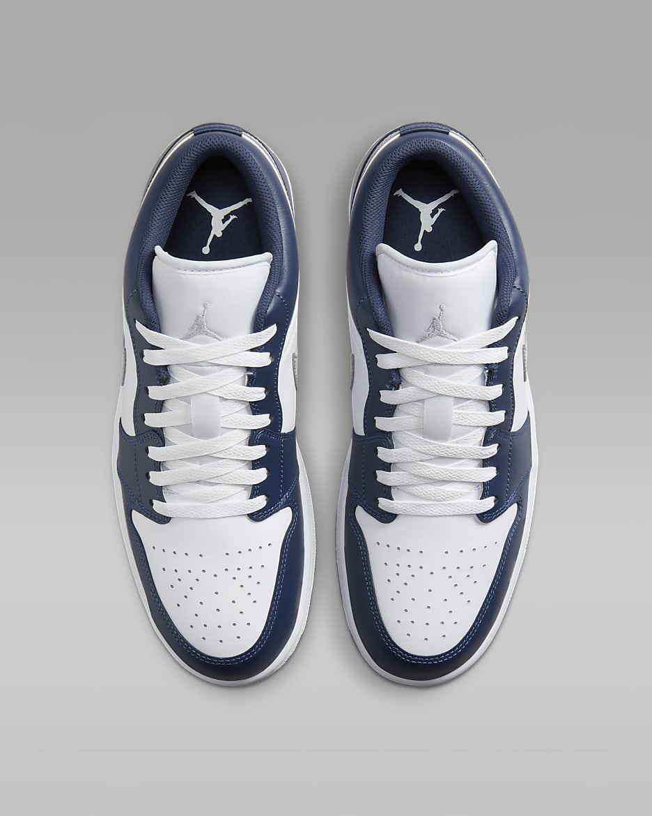 Air Jordan 1 Low Men's Shoes - White/Midnight Navy/Wolf Grey