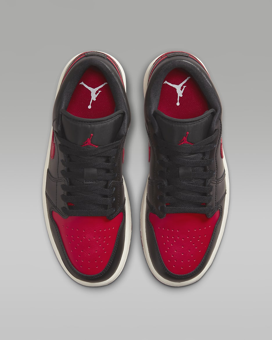 Air Jordan 1 Low Women's Shoes - Black/Sail/Gym Red