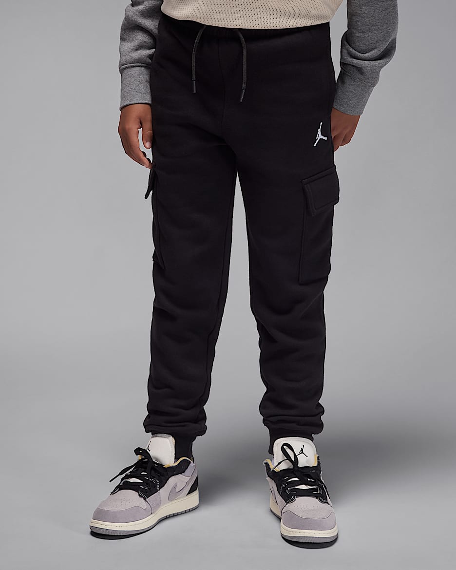 Jordan My Brooklyn Essentials Big Kids' Fleece Cargo Pants - Black