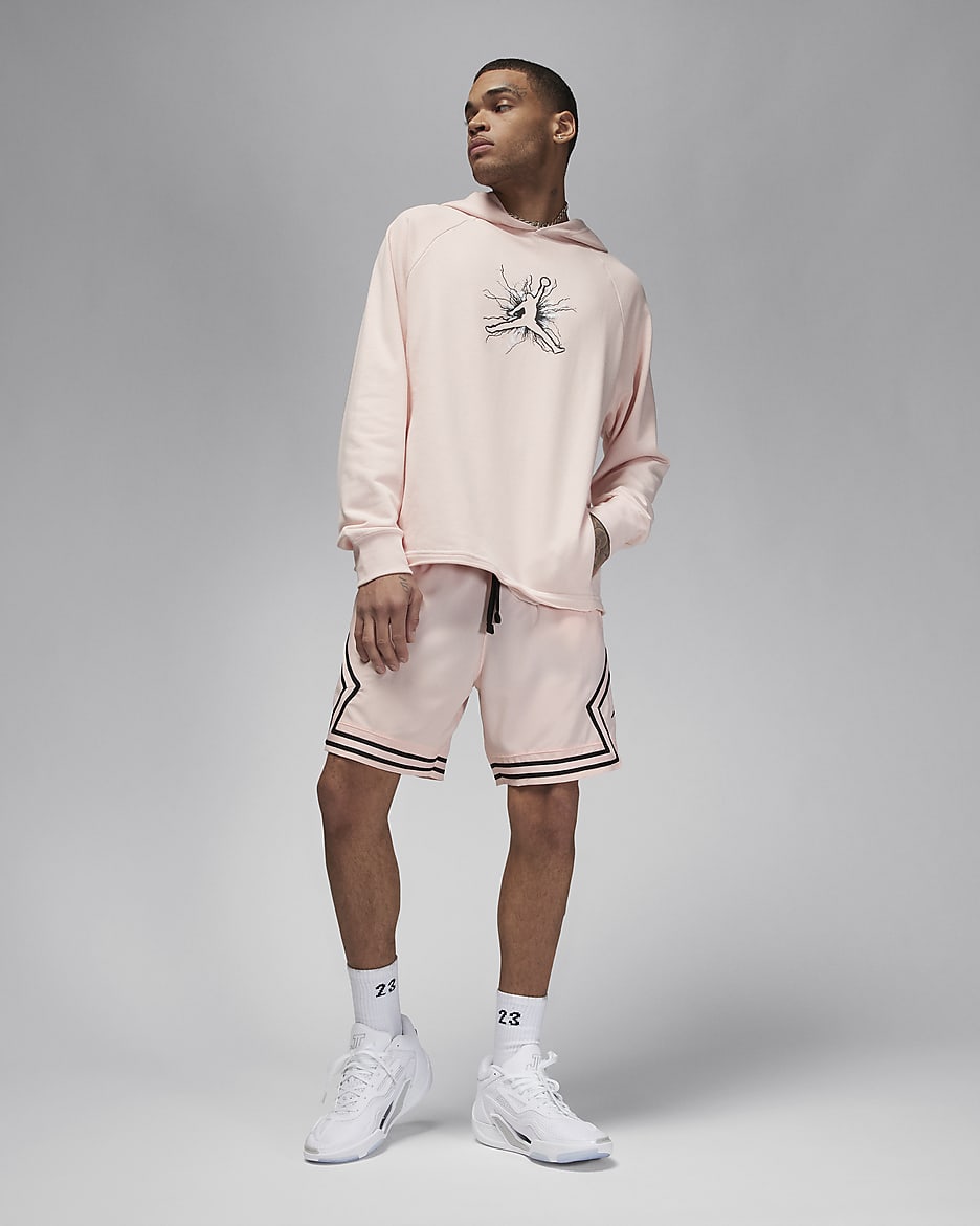 Pánská flísová mikina Jordan Dri-FIT Sport s kapucí a grafickým motivem - Legend Pink/Černá