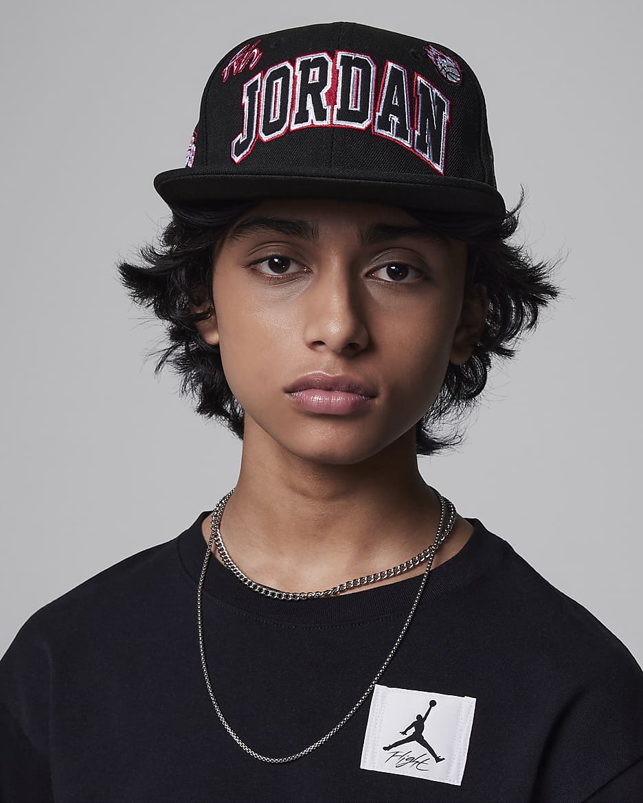 Jordan Patch Pack Big Kids' Flat Brim Cap - Black
