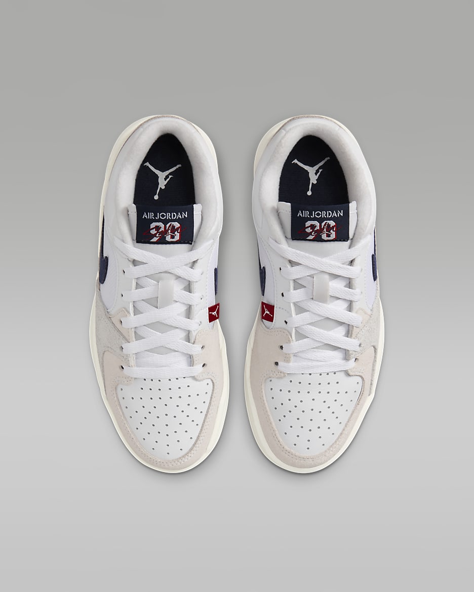 Jordan Stadium 90 sko til store barn - Hvit/Varsity Red/Sail/Midnight Navy