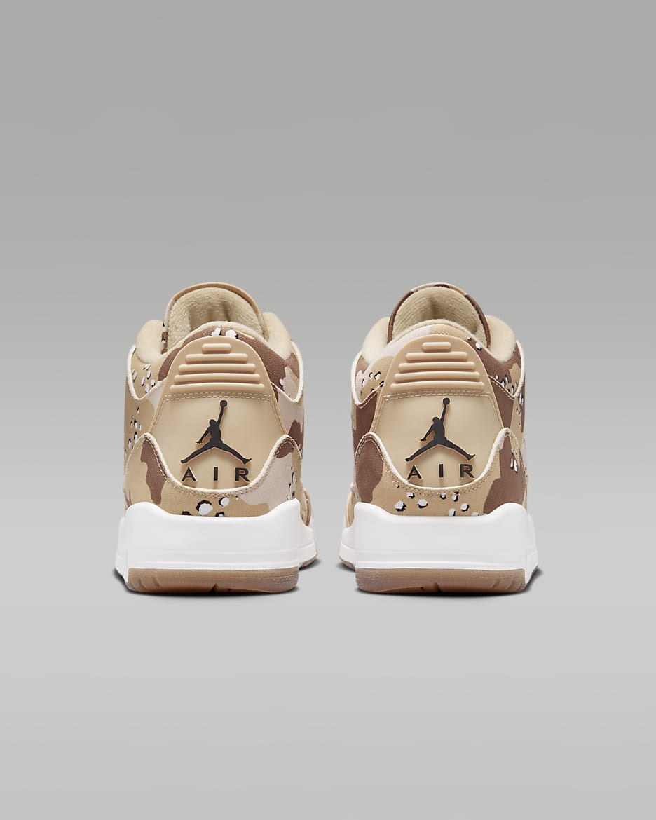 Tenis para mujer Air Jordan 3 Retro Tex "Desert Camo" - Madera a la deriva oscuro/Cáñamo/Marrón terciopelo/Vela