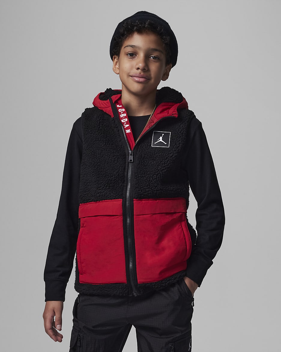 Chaleco para niños talla grande Jordan Sherpa Vest - Negro