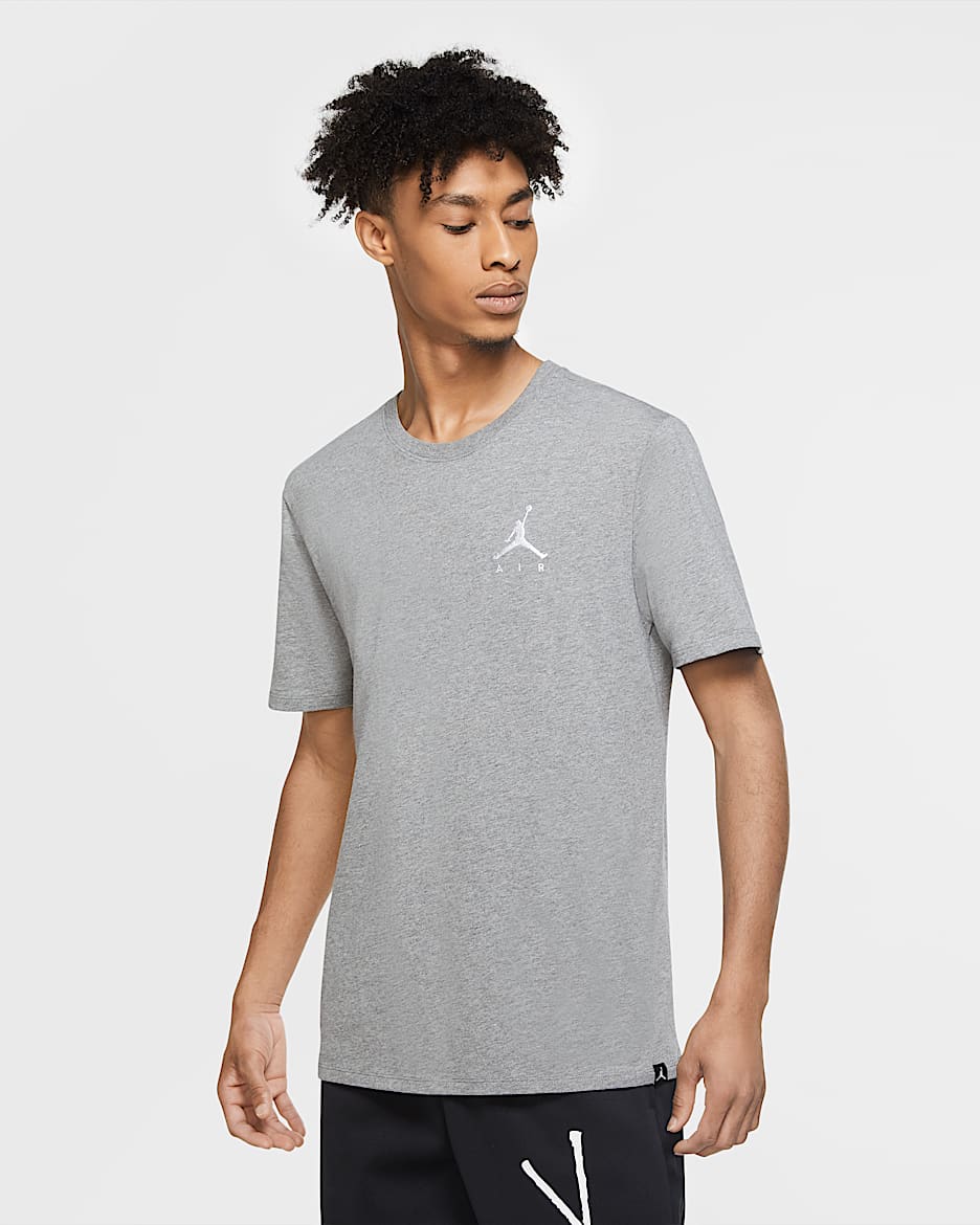 Jordan Jumpman Air Camiseta - Hombre - Carbon Heather/Blanco