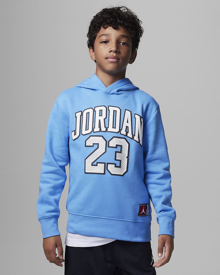 Sudadera con gorro para niños talla grande Jordan Fleece Pullover Hoodie - Azul universitario