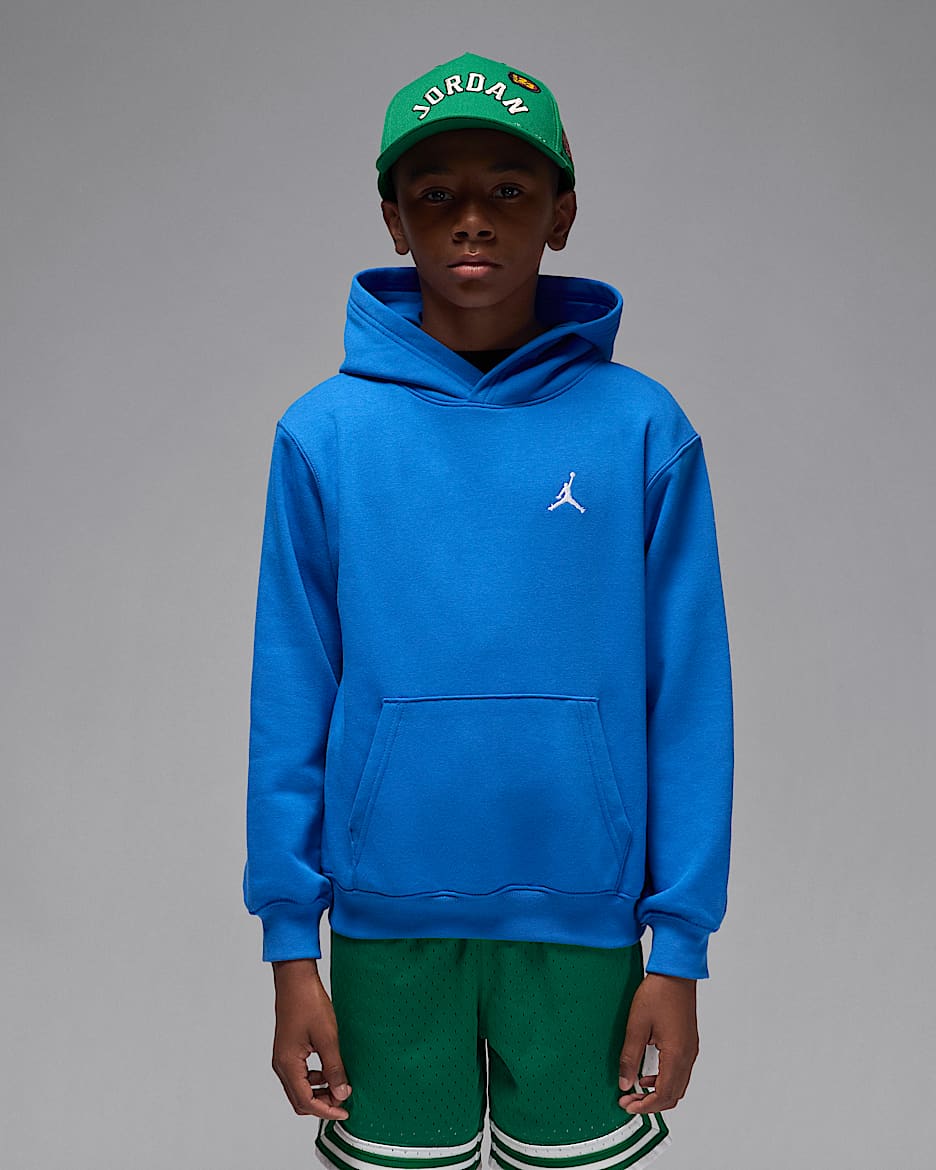 Jordan Brooklyn Fleece Big Kids' Pullover Hoodie - Sport Blue