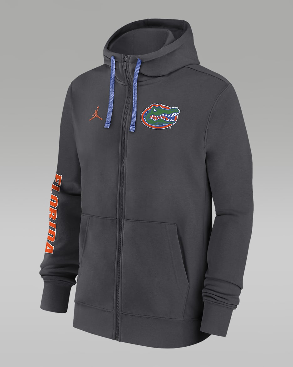 Florida Gators Sideline Team Issue Men's Jordan College Full-Zip Hoodie - Anthracite