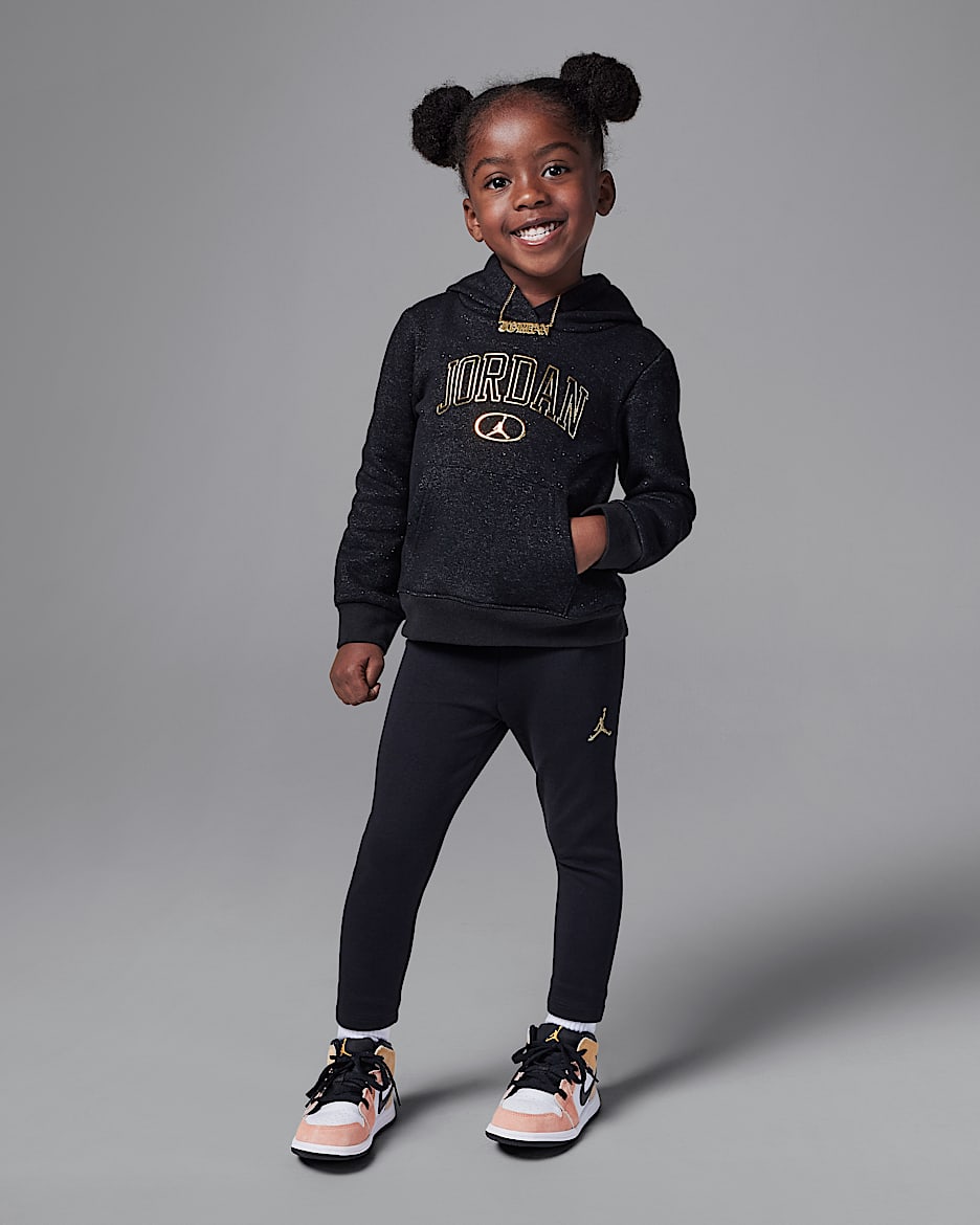 Conjunto de leggings de dos piezas infantil Jordan Dri-FIT "See Me Shine" - Negro