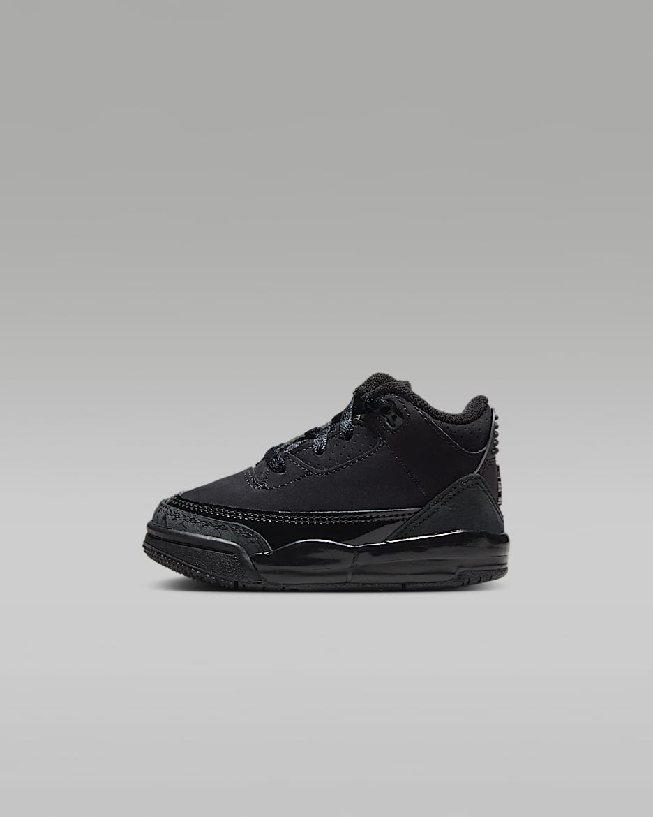 Tenis para bebé e infantil Jordan 3 Retro "Black Cat" - Negro/Blanco/Carbón oscuro
