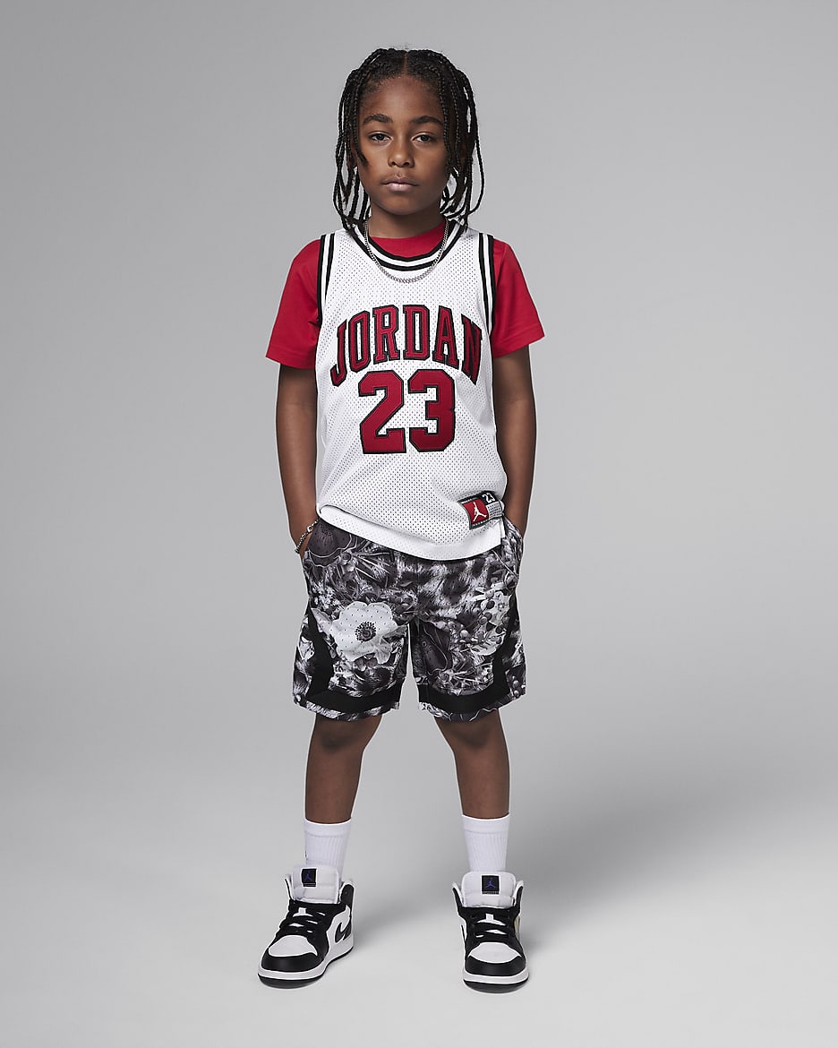 Jordan Little Kids' Dri-FIT Diamond Shorts - Black/Smoke Grey