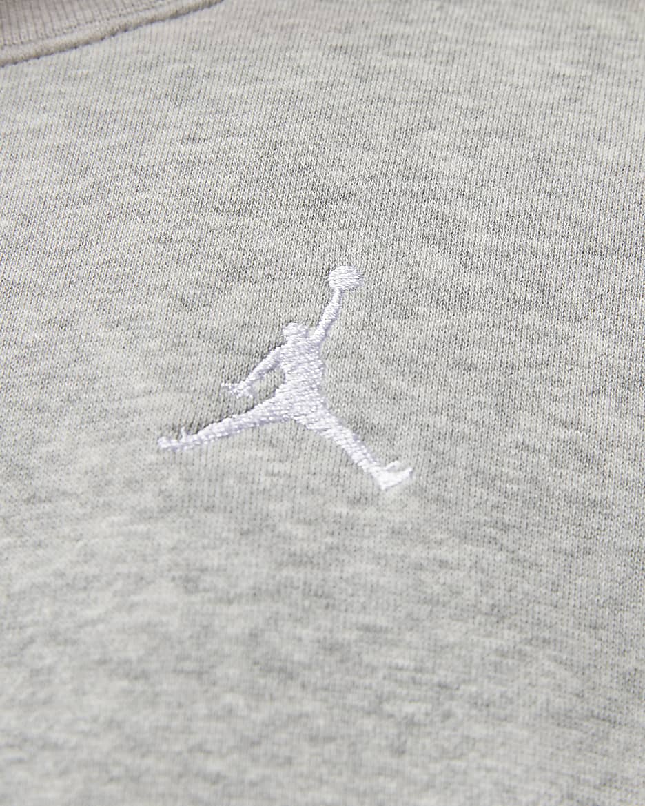 Jordan Brooklyn Fleece Kadın Crew Sweatshirt'ü - Dark Grey Heather/Beyaz