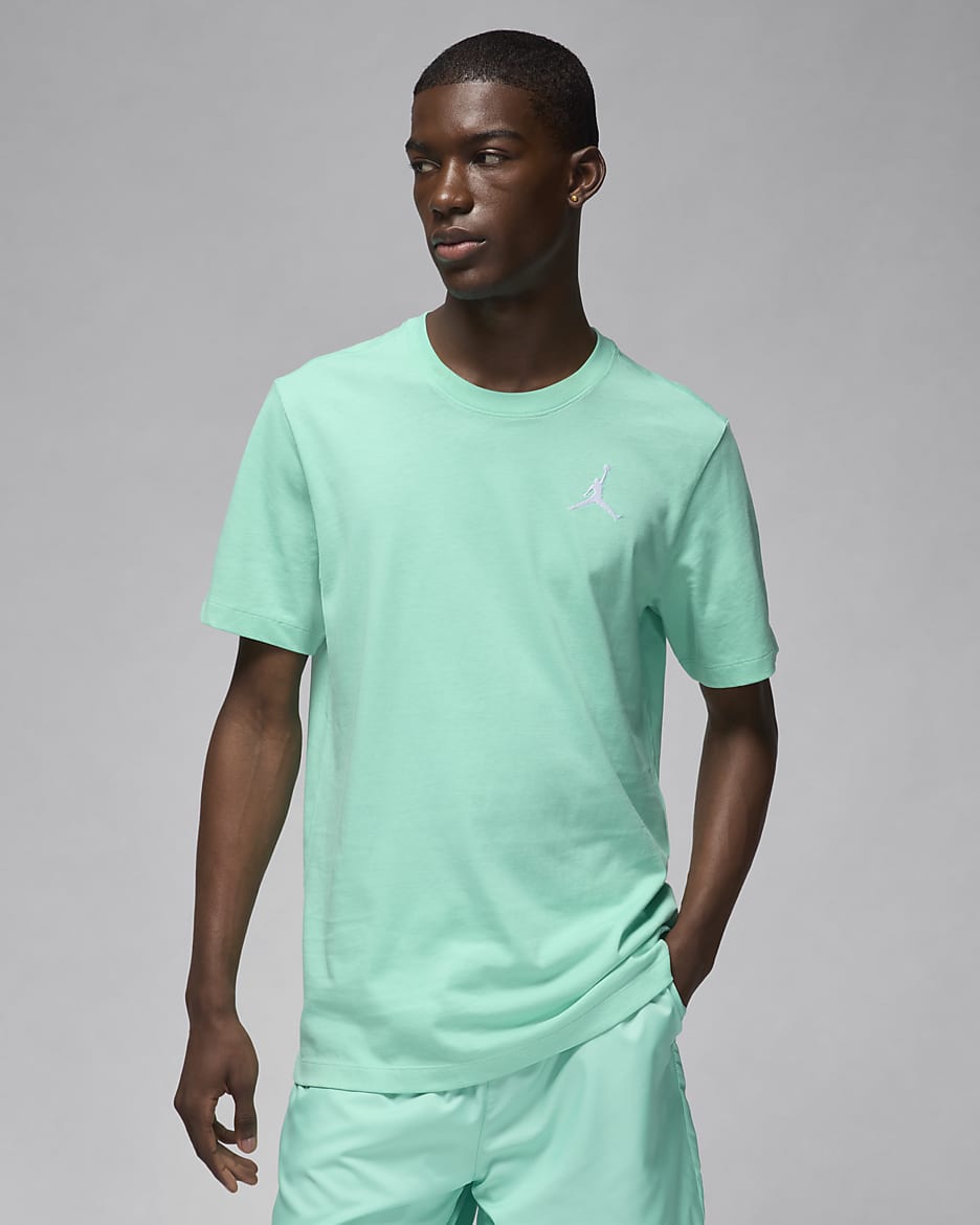 เสื้อยืดแขนสั้นผู้ชาย Jordan Jumpman - Emerald Rise/ขาว