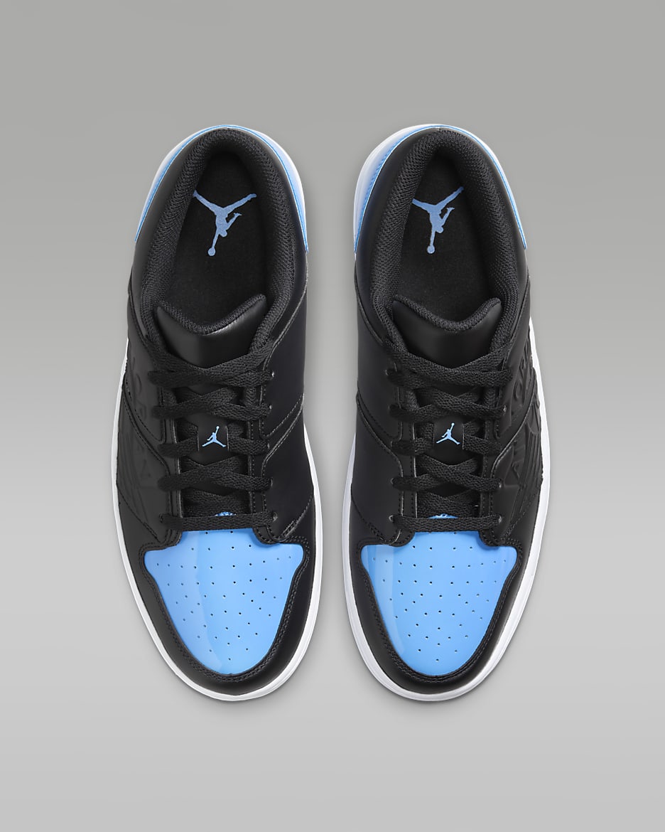 Jordan Nu Retro 1 Low Men's Shoes - Black/White/Football Grey/University Blue