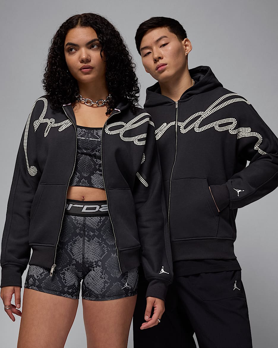 Jordan MVP Men's Full-Zip Fleece Hoodie - Off Noir/Sail/Sail