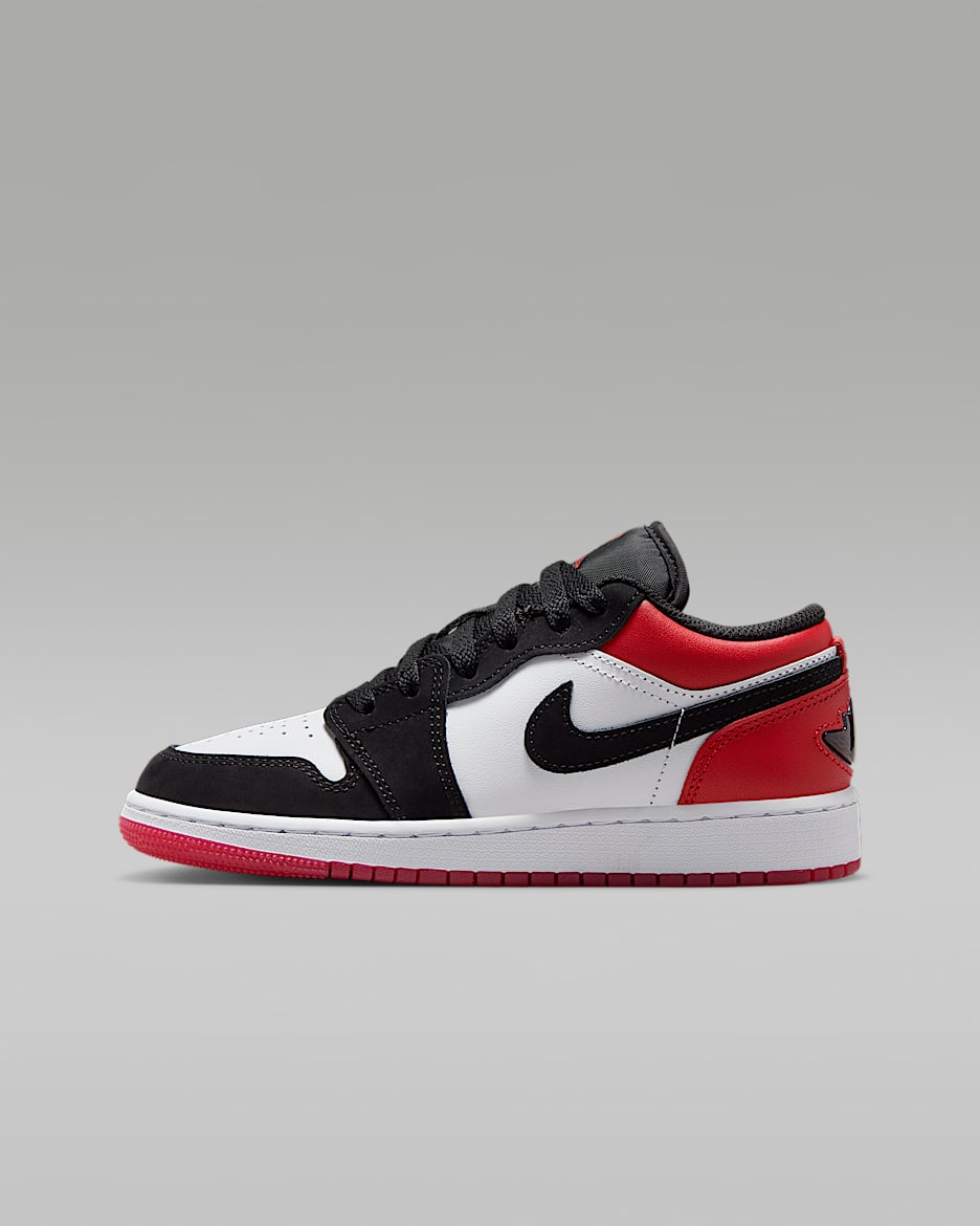 Air Jordan 1 Low SE Big Kids' Shoes - White/Varsity Red/Black