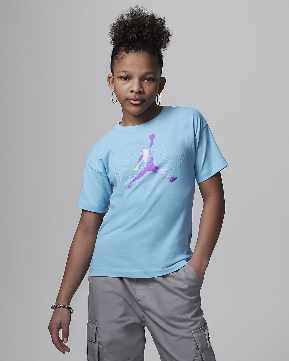 Jordan Lemonade Stand Big Kids' Graphic T-Shirt - Aquarius Blue