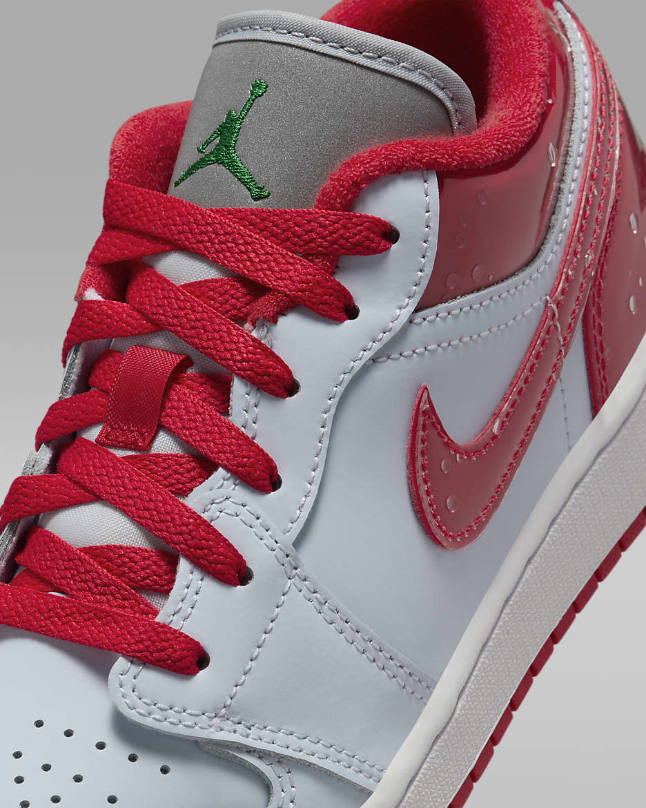 Air Jordan 1 低筒 SE 大童鞋款 - Football Grey/Pine Green/白色/University Red