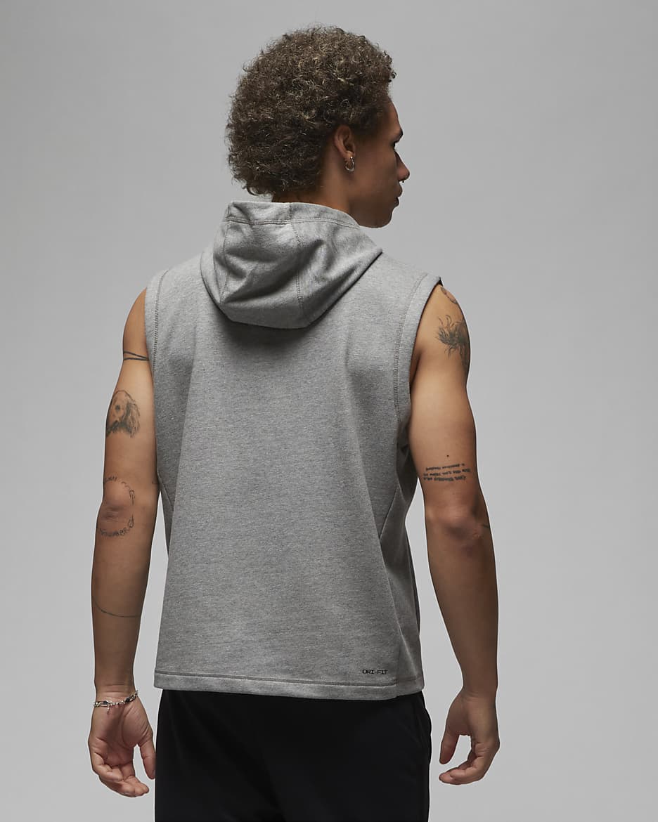 Jordan Dri-FIT Sport Men's Fleece Sleeveless Hoodie - Carbon Heather/Black