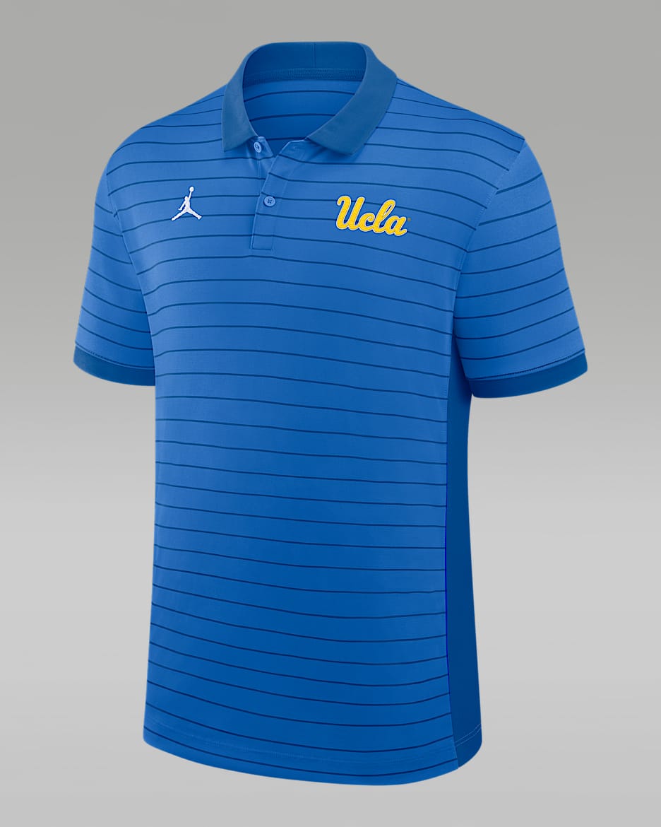 UCLA Sideline Victory Stripe Men's Jordan Brand Dri-FIT College Polo - Blue