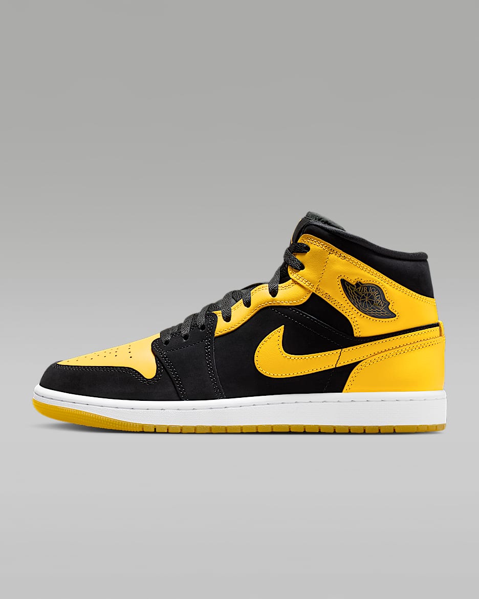 Tenis para hombre Air Jordan 1 Mid SE - Negro/Blanco/Amarillo universitario