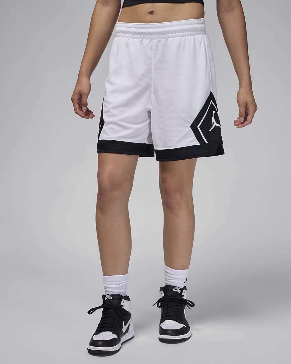 Jordan Sport Pantalón corto Diamond - Mujer - Blanco/Negro/Negro/Blanco