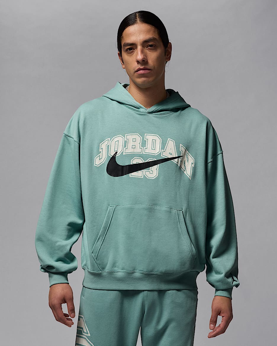 Jordan MVP Men's Oversized French Terry Pullover Hoodie - Mineral/Black