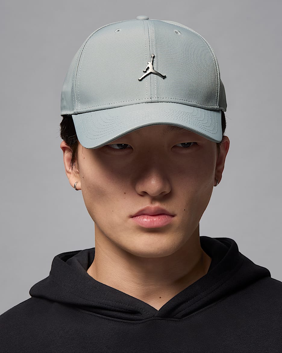 Jordan Rise strukturierte Cap mit Jumpman aus Metall - Light Smoke Grey