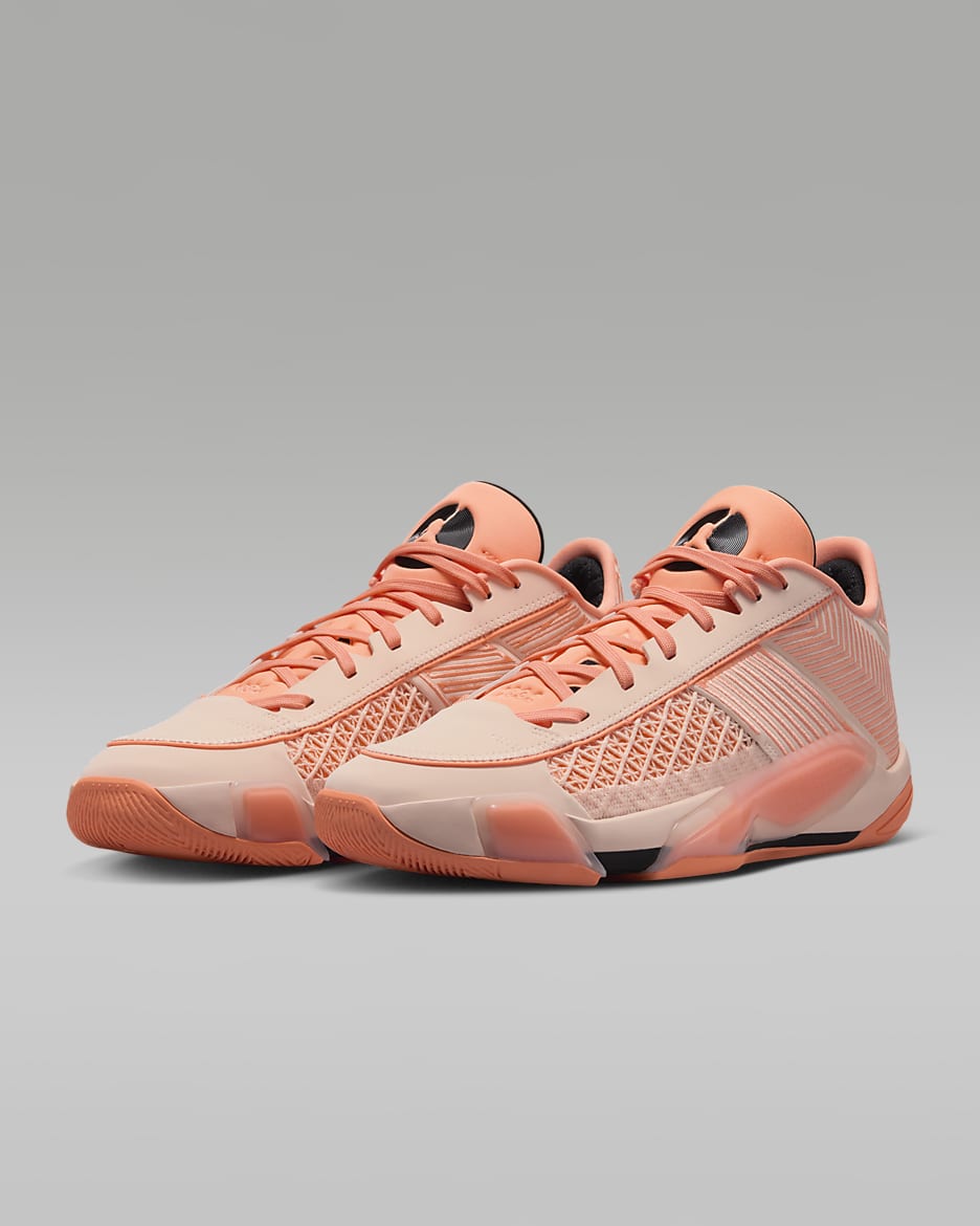 Air Jordan XXXVIII Low PF Basketball Shoes - Crimson Tint/Orange Pulse/Black