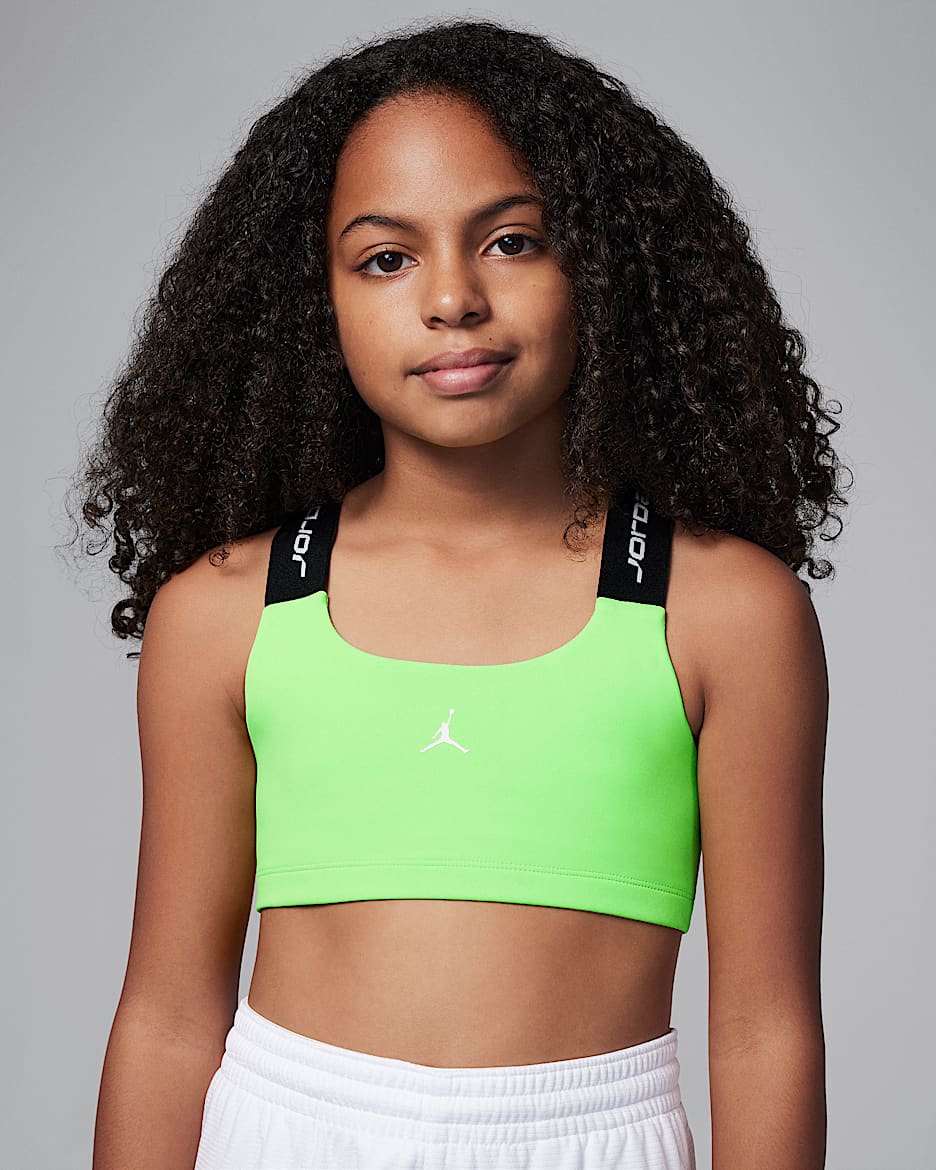 Bra Indy para niñas talla grande Jordan Dri-FIT Sport - Verde eléctrico