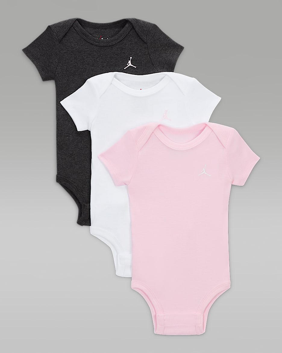 Jordan Everyday Essentials Baby Bodysuits (3-Pack) - Pink Foam