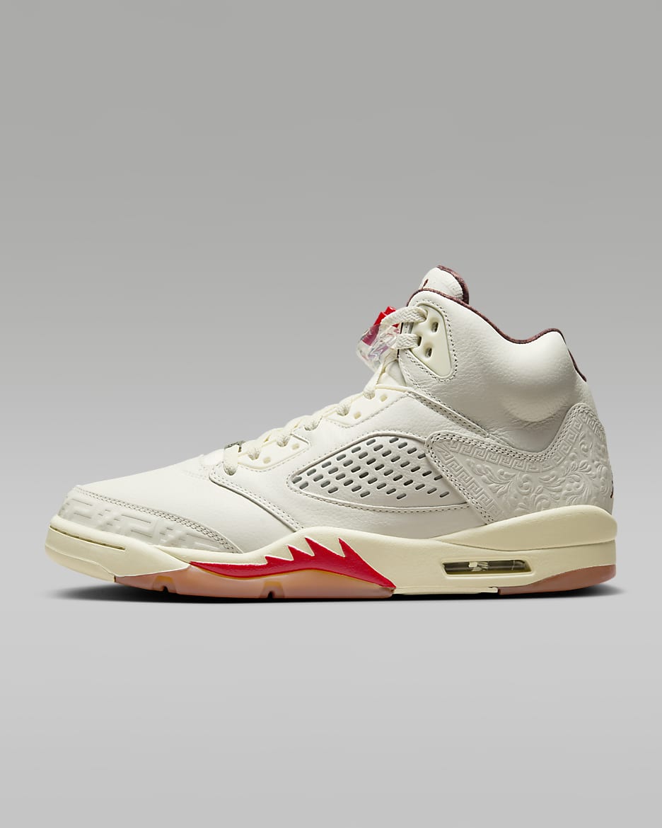Tenis para hombre Air Jordan 5 Retro "El Grito" - Vela/Leche de coco/Verde pino/Poni oscuro