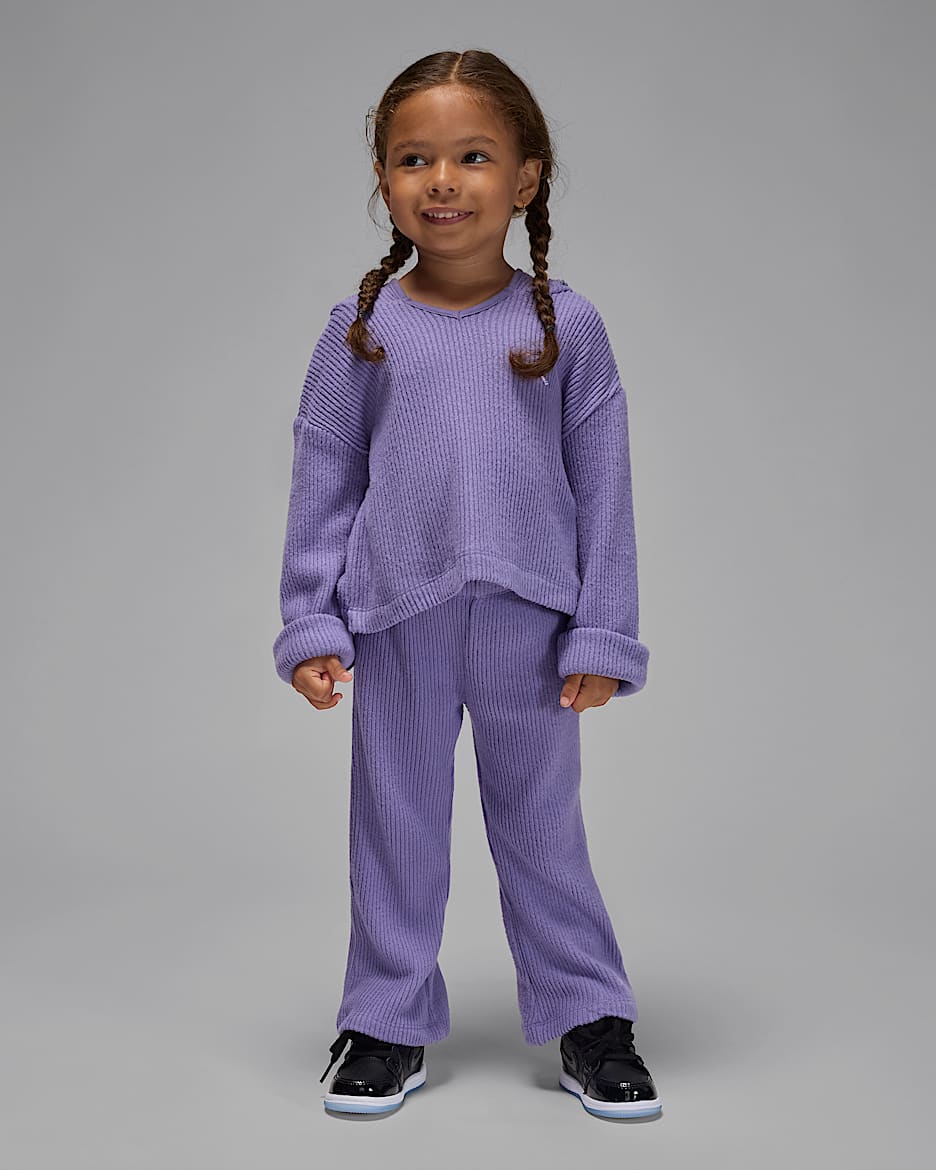 Jordan Toddler Heir To The Crown 2-Piece Ribbed Pullover Set - Dusty Amethyst