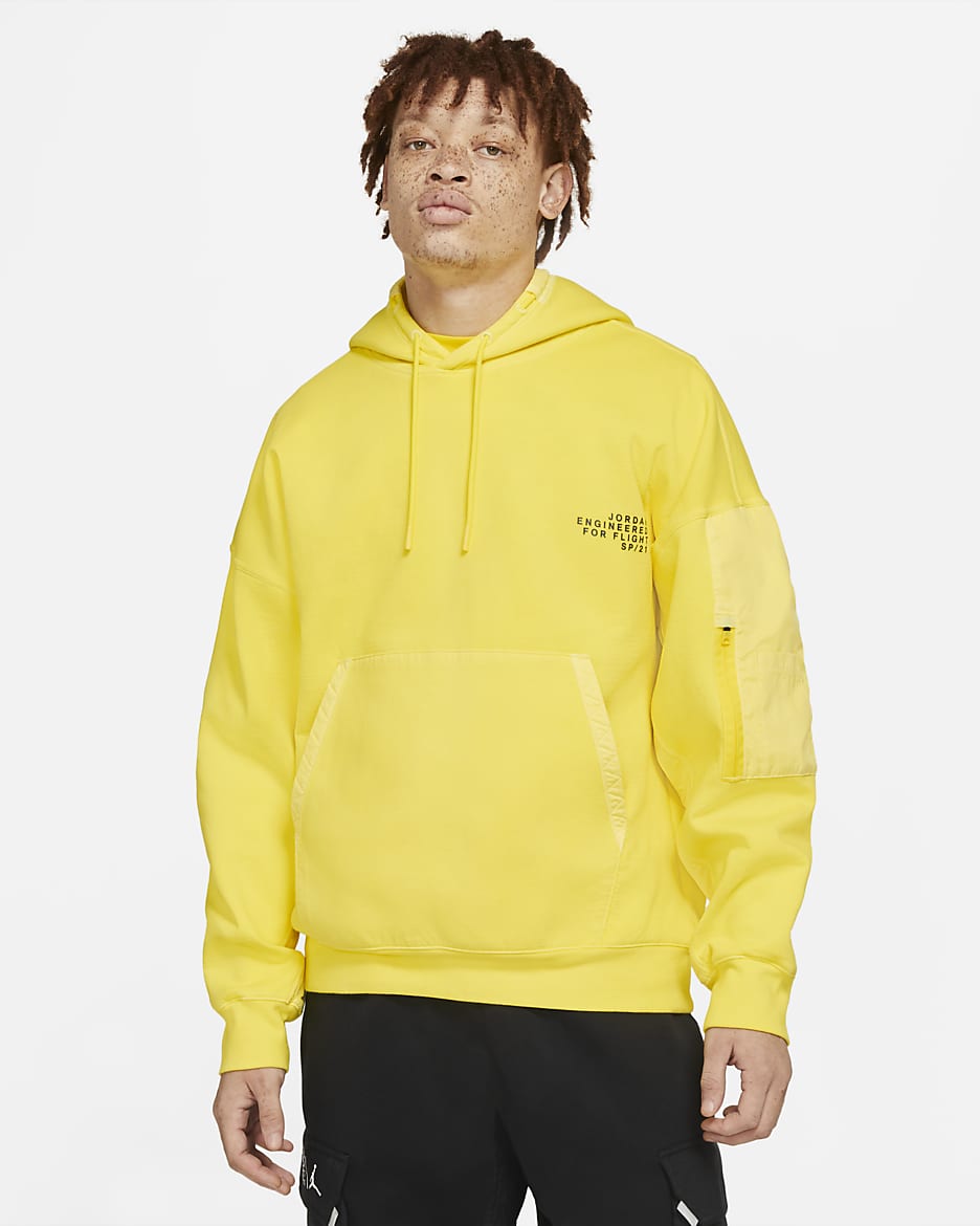 Jordan 23 Engineered Men's Washed Fleece Hoodie - Opti Yellow/Black