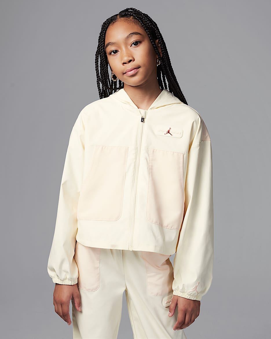 Felpa in tessuto con cappuccio e zip a tutta lunghezza Crafted Utility Jordan – Ragazzo/a - Coconut Milk
