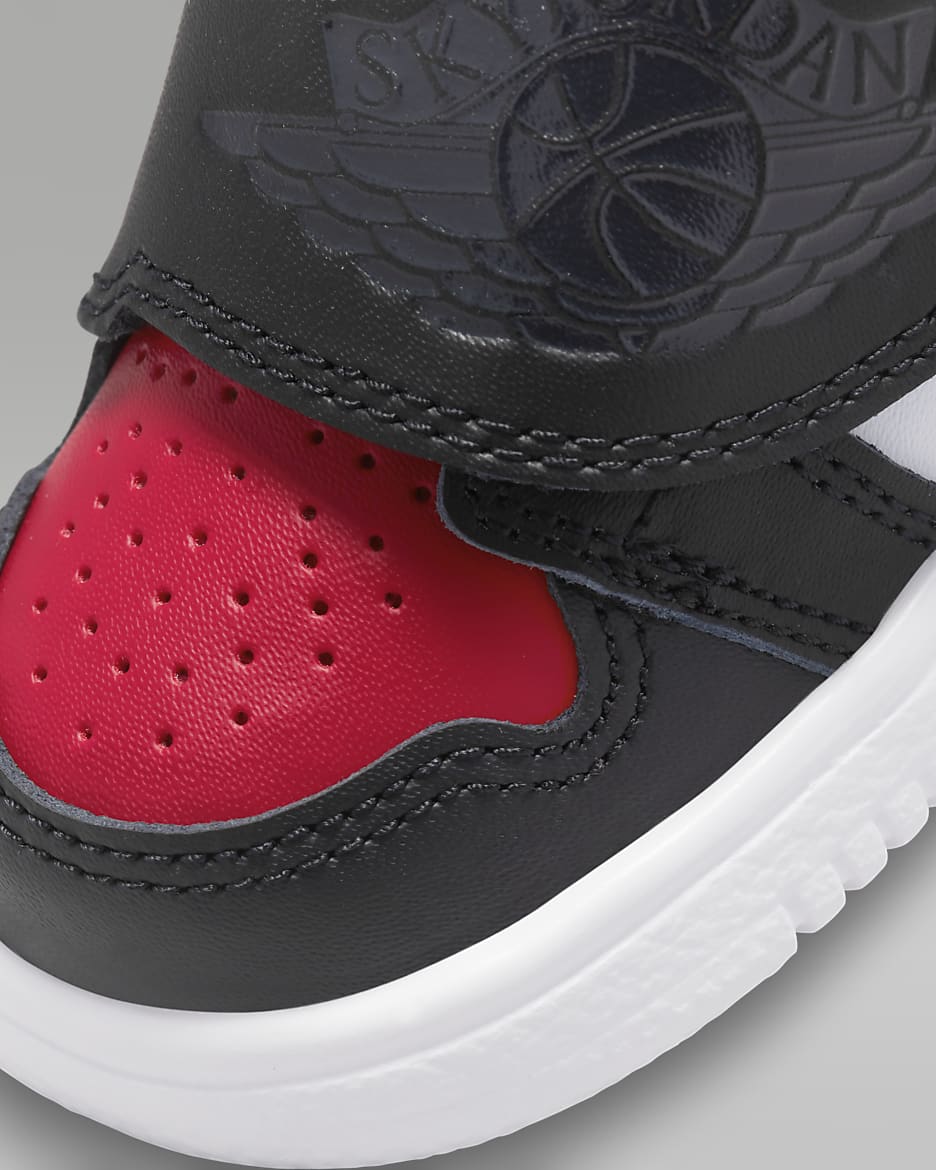 Sky Jordan 1 Baby and Toddler Shoe - Black/Varsity Red/White/Anthracite