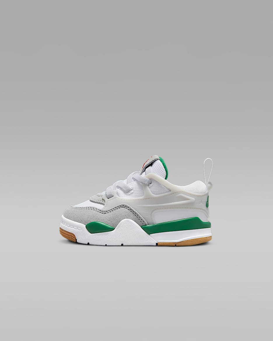 Jordan 4 RM Baby/Toddler Shoes - White/Neutral Grey/Wolf Grey/Pine Green