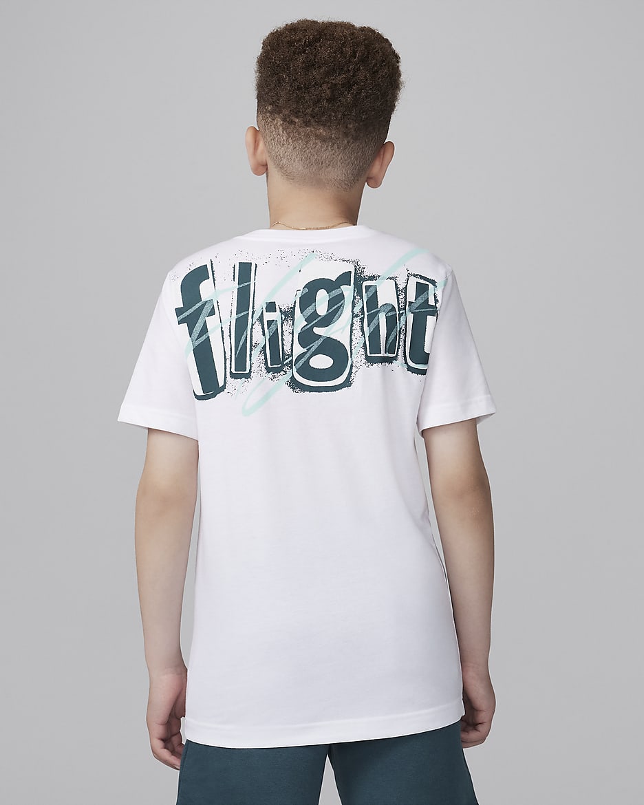 Playera Flight Team para niños talla grande Jordan - Blanco