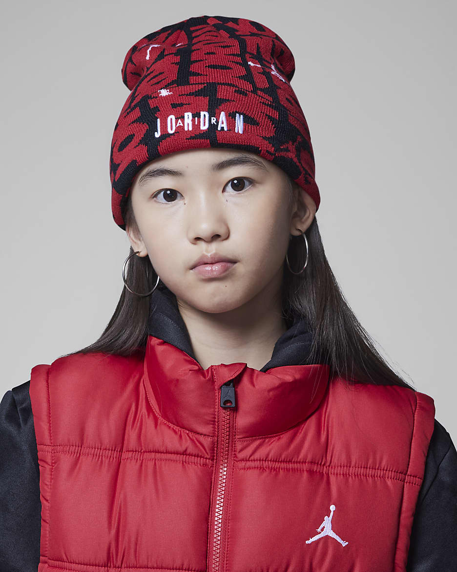 Jordan Big Kids' 2-Piece Beanie Set - Gym Red