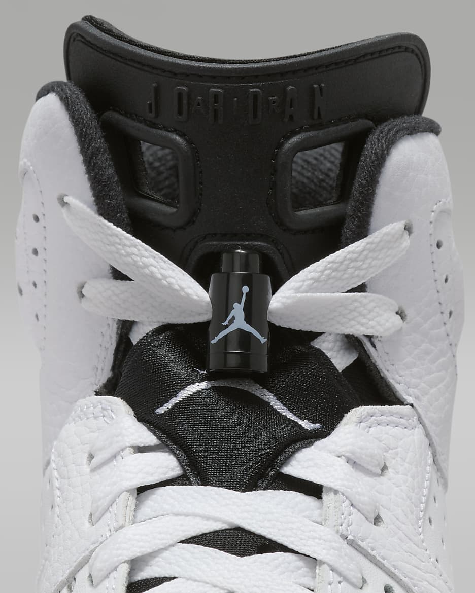 Air Jordan 6 Retro "White/Black" Big Kids' Shoes - White/Black