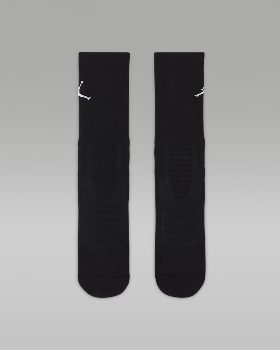 Jordan Flight Crew Basketball Socks - Black/White